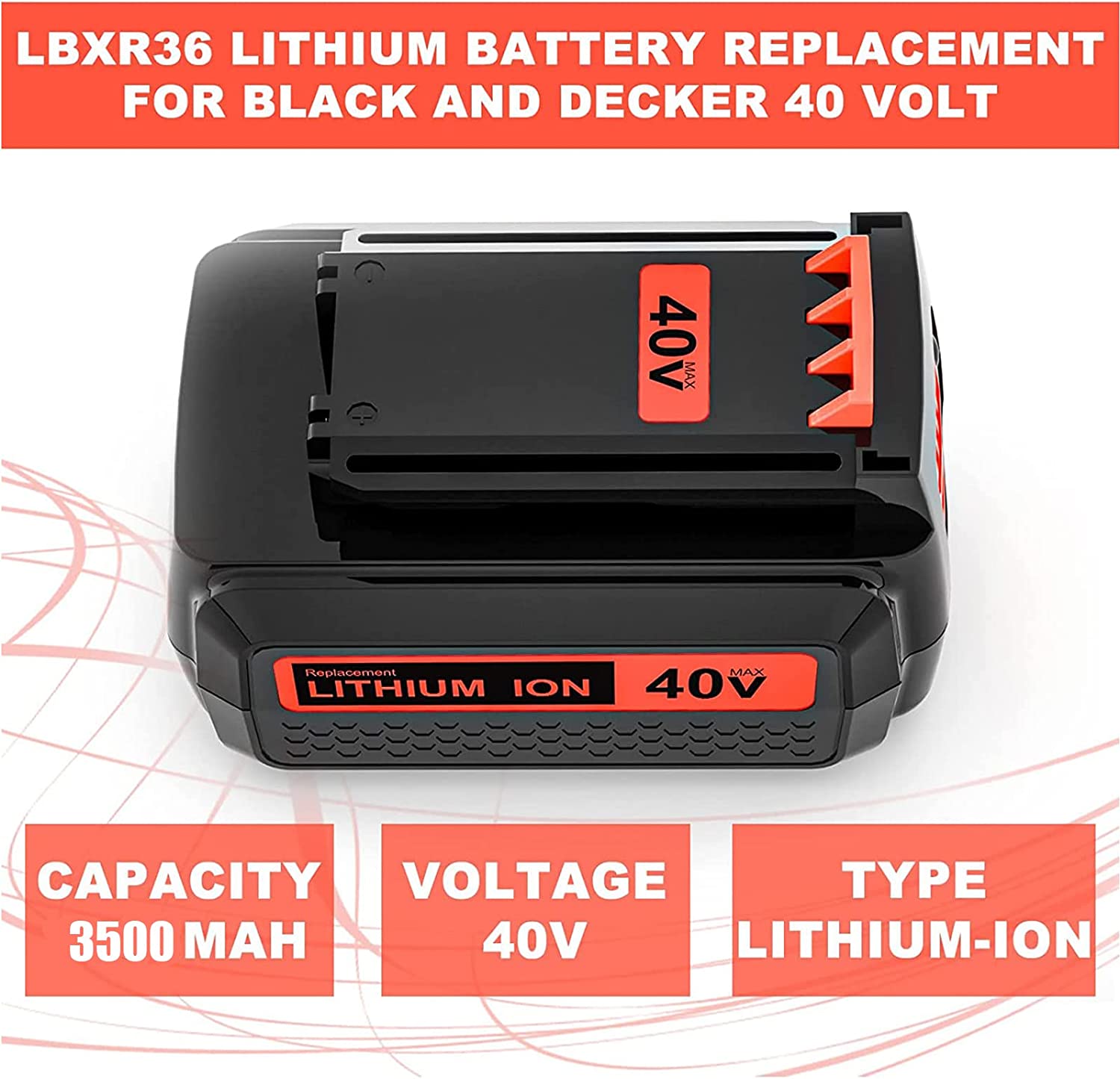 Baterai Pengganti 36V/40V 3,5A - Black+Decker Tool Cordless ulasan dan harga