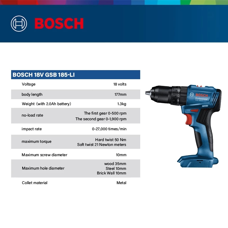Bosch GSB 185-LI 18V Bor Impac - Bosch Drill Gsb 18V ulasan dan harga