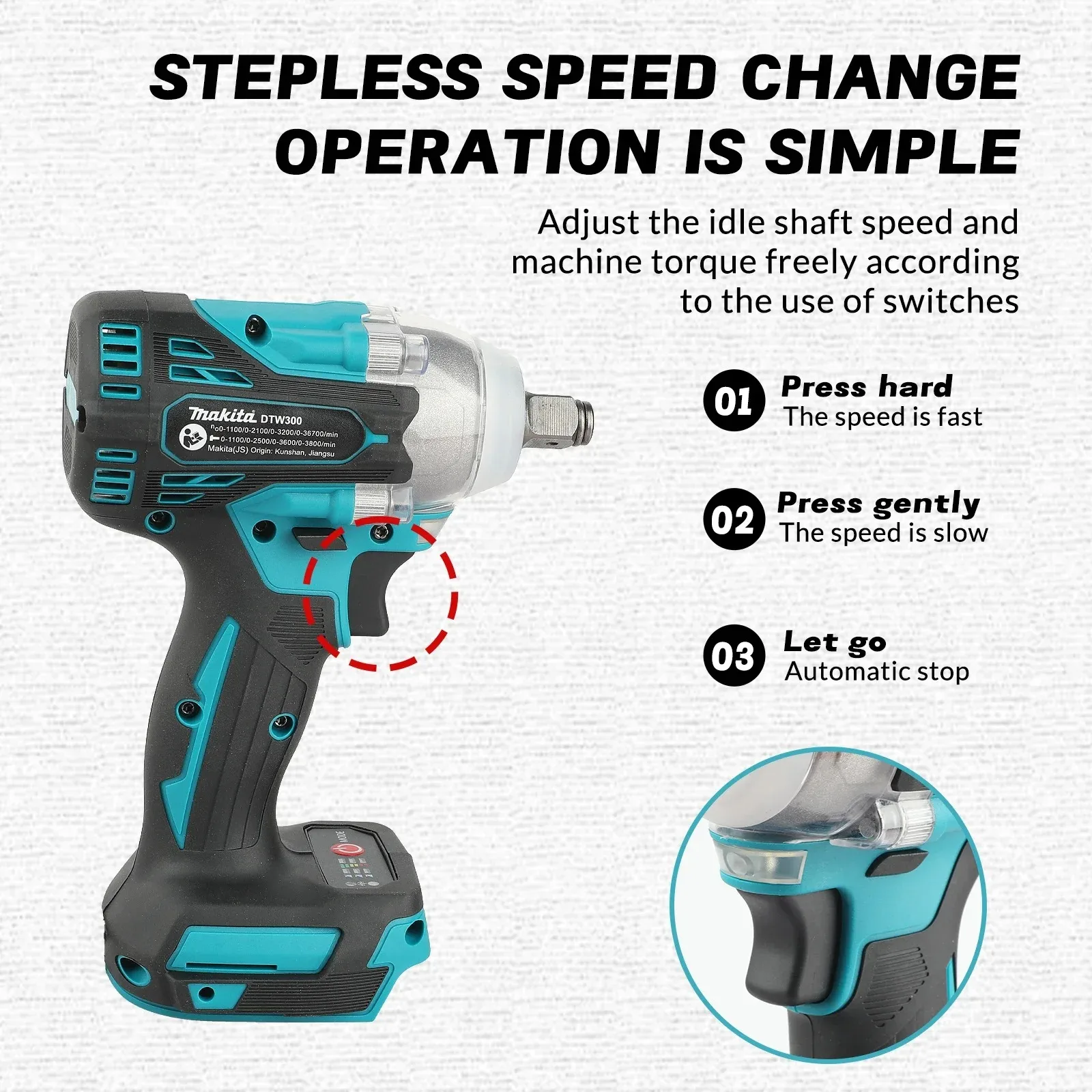Makita DTW300 Chuck 1/2